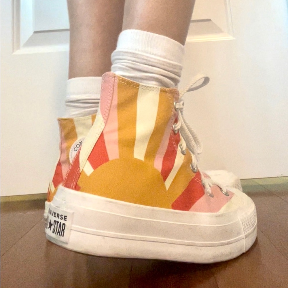 Special addition high top platform converse.